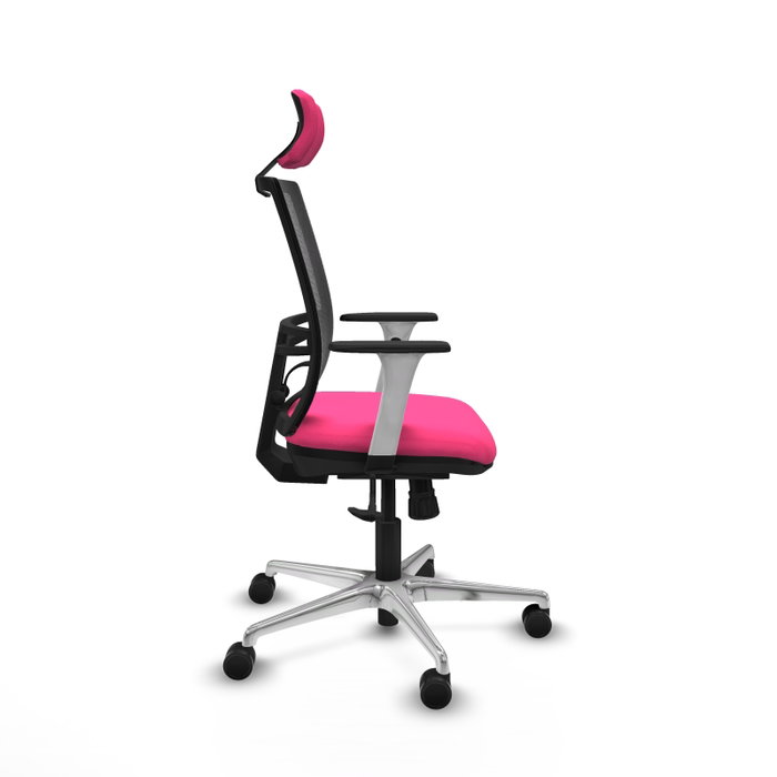 PIQUERAS Y CRESPO Silla de oficina Yunquera Rosa y Negro con mecanismo Sincro