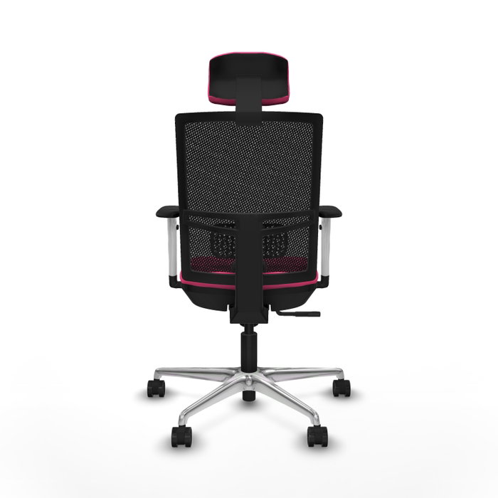 PIQUERAS Y CRESPO Silla de oficina Yunquera Rosa y Negro con mecanismo Sincro