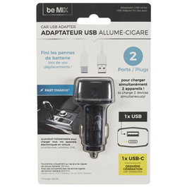 Be Mix Cargador USB/ Tipo C Coche