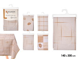 Kinvara Mantel Rectangular Estampado Colores Tierra Plástico 140 x 300 cm (Set de 24)