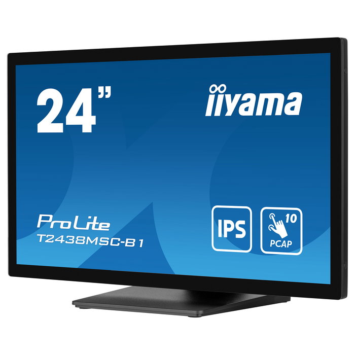 iiyama ProLite T2438MSC-B1 - Monitor táctil IPS Full HD de 23.8 pulgadas (60.5 cm), 16:9, 1920 x 1080 píxeles, 5 ms, 600 cd/m2, USB-C, HDMI, DisplayPort
