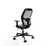 Silla de oficina Jorquera con mecanismo Sincro tapizada con Similpiel color Gris. Equipada con lumbar 1D, Brazos 1D y Ruedas 65mm nailon