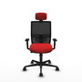 PIQUERAS Y CRESPO Silla de oficina Yunquera con mecanismo Sincro/Traslack Rojo y Negro