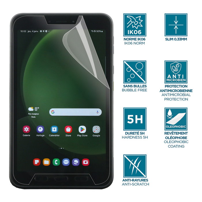 Mobilis Protector de pantalla Anti-Shock para Samsung Galaxy Tab Active5 8''