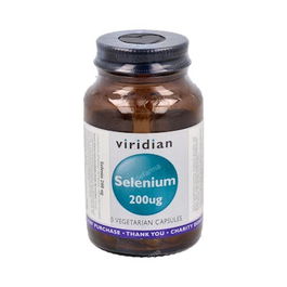VIRIDIAN Selenio 200Ug 30 Cápsulas Vegetales para Cabello, Uñas y Función Tiroidea