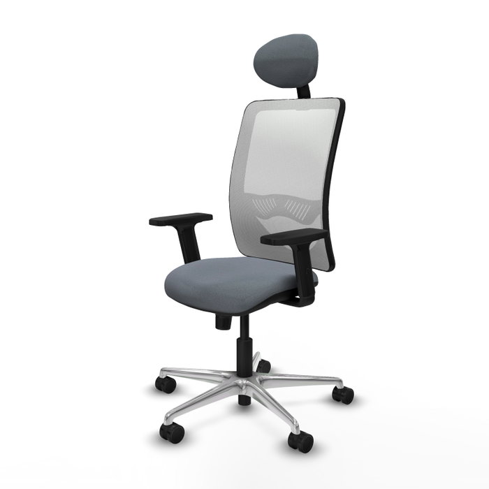 PIQUERAS Y CRESPO Silla de oficina Zulema con mecanismo Sincro, Gris y Blanco PIQUERAS Y CRESPO Silla de oficina Zulema con mecanismo Sincro, Gris y Blanco