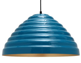DKD Home Decor Lámpara de Techo de Hierro Lacado Azul 51x51x28 cm