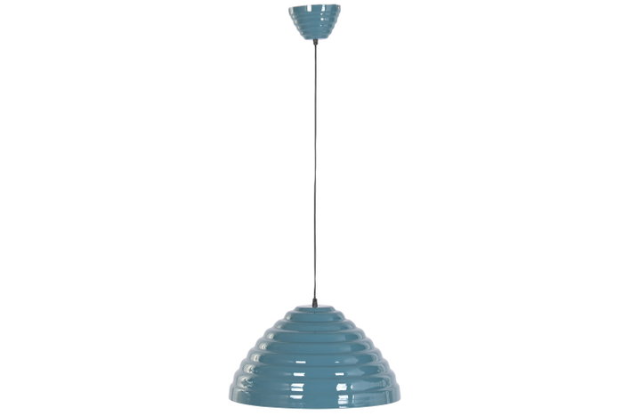 DKD Home Decor Lámpara de Techo de Hierro Lacado Azul 51x51x28 cm