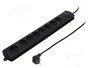 Qoltec Regleta de 8 tomas con cable de 1.8m, negro