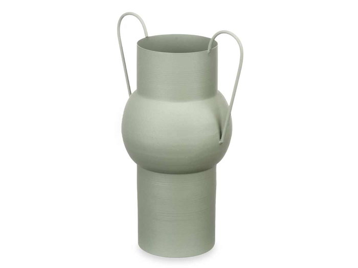 Giftdecor Jarron Acero Abombado Verde Pastel Medidas 22x32x14 cm (Set de 6)