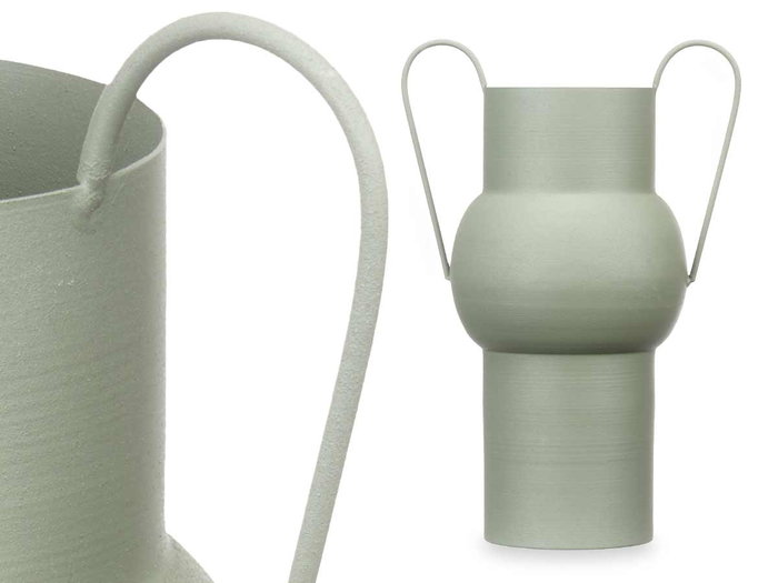 Giftdecor Jarron Acero Abombado Verde Pastel Medidas 22x32x14 cm (Set de 6)