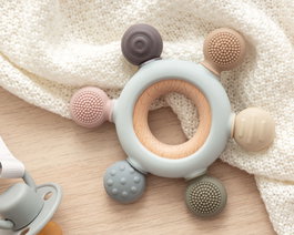 KioKids Mordedor Madera y Silicona Estrella Ecofriendly +3 Meses