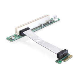 DeLOCK 41856 Tarjeta Riser PCI Express x1 a PCI con cable flexible de 9 cm orientado a la izquierda