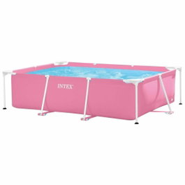 Intex Piscina desmontable rectangular Small Frame Familiar Rosa