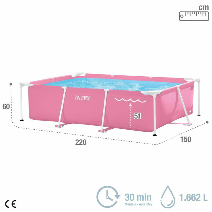 Intex Piscina desmontable rectangular Small Frame Familiar Rosa Intex Piscina desmontable rectangular Small Frame Familiar Rosa