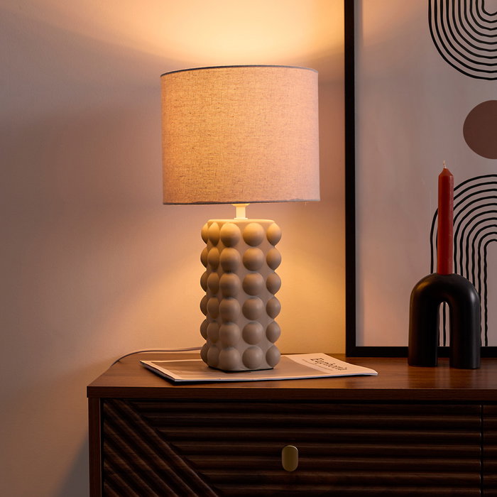 Home Deco Factory Lámpara de Cerámica Taupe Cocooning