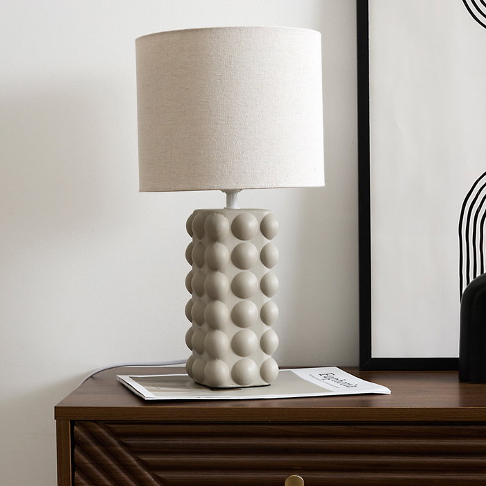 Home Deco Factory Lámpara de Cerámica Taupe Cocooning