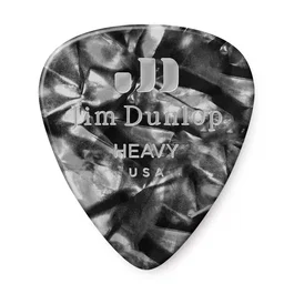 DUNLOP Pack de 72 Púas Genuine Celluloid Classic Negro Perlado - Heavy