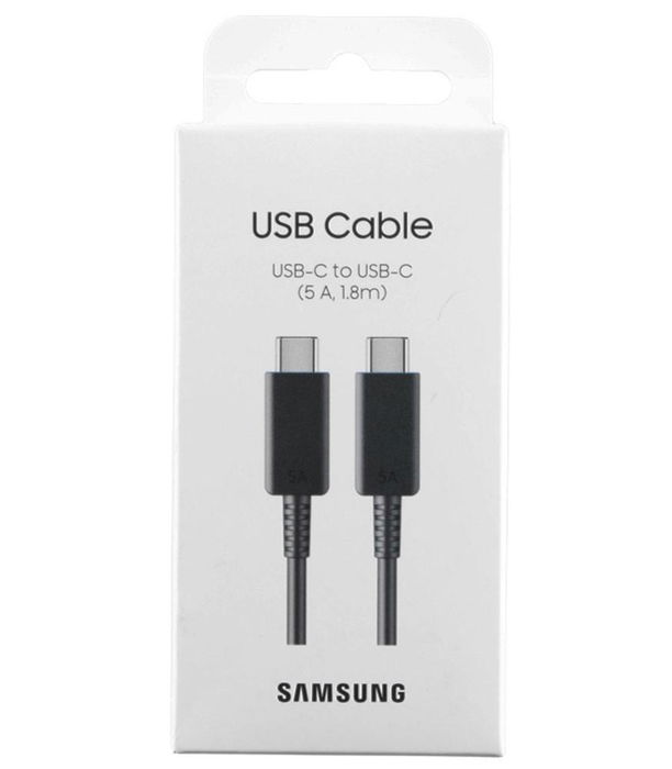 Samsung Cable USB-C a USB-C 1.8 m 5A Negro, Carga Rápida y Transferencia de Datos, EP-DX510JBEGEU
