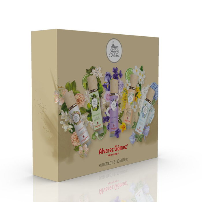 Álvarez Gómez Discovery Conjunto de 5 Fragancias Frescas (Azahar, Bergamota, Flor de Iris, Jazmín, Verbena) - Estuche con 5 x 30 ml