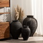 Jarrón Gris Fibra de Cemento Decoración 39 X 39 X 60 cm