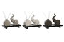 DKD Home Decor Set de Decoración Elefante Mikado con Bandeja de Cerámica