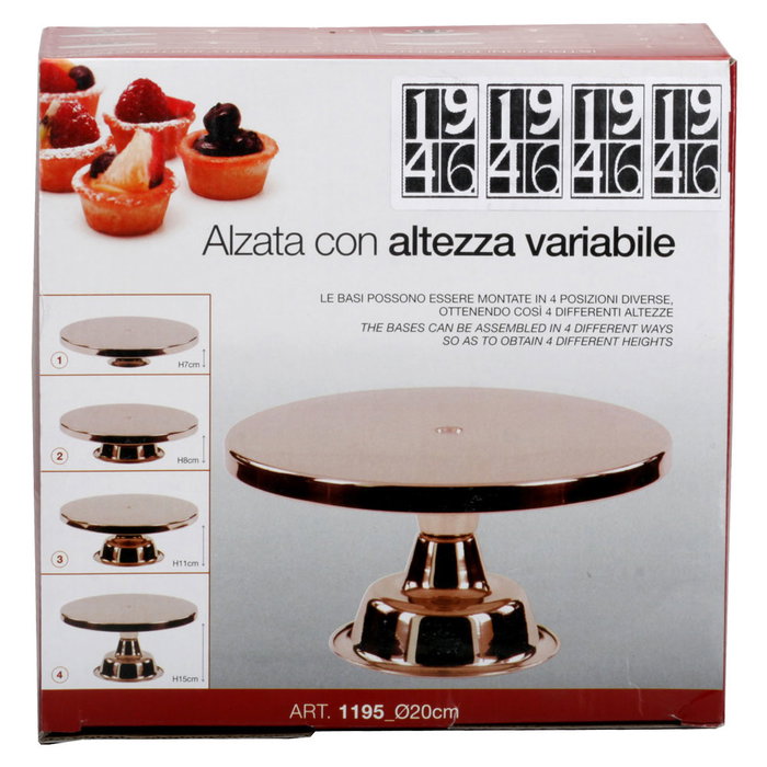 1946 Pastelera Con Pie 4 Alturas Acero Inoxidable Diámetro 20 cm