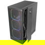 Mars Gaming MCNEBULA Caja ATX Semitorre Gaming Negra con 4 Ventiladores ARGB, Panel Lateral de Cristal Templado, Compatible con ATX/MicroATX