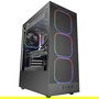 Mars Gaming MCNEBULA Caja ATX Semitorre Gaming Negra con 4 Ventiladores ARGB, Panel Lateral de Cristal Templado, Compatible con ATX/MicroATX