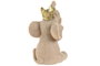 DKD Home Decor Figura de Elefante en Resina, Surtido de 3 Piezas, Beige y Dorado