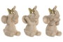 DKD Home Decor Figura de Elefante en Resina, Surtido de 3 Piezas, Beige y Dorado