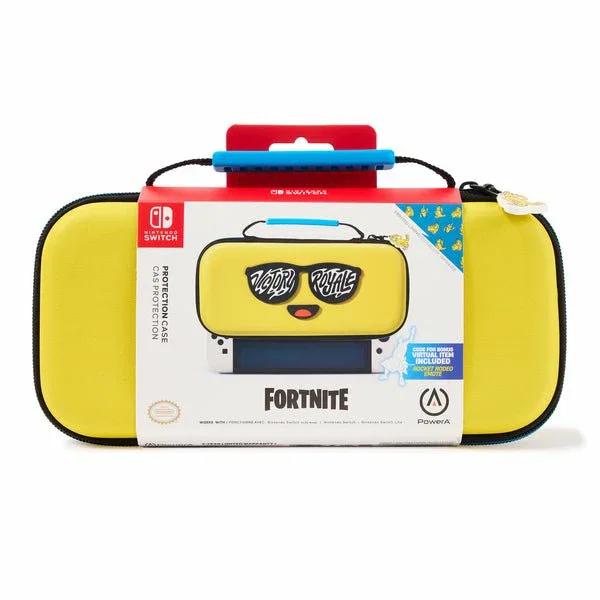 PowerA NSCS0269-01 Funda Protectora Rígida para Nintendo Switch, Switch Lite y OLED, Multicolor Amarillo, con Cremallera y 10 Ranuras para Tarjetas