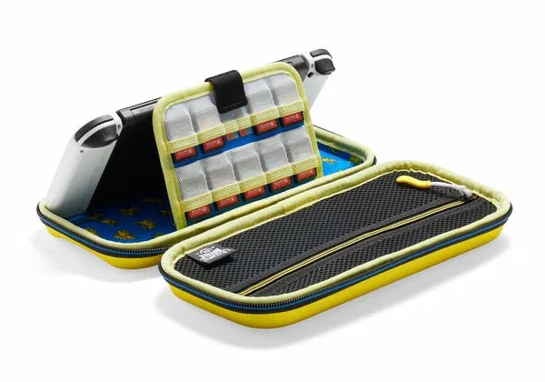 PowerA NSCS0269-01 Funda Protectora Rígida para Nintendo Switch, Switch Lite y OLED, Multicolor Amarillo, con Cremallera y 10 Ranuras para Tarjetas