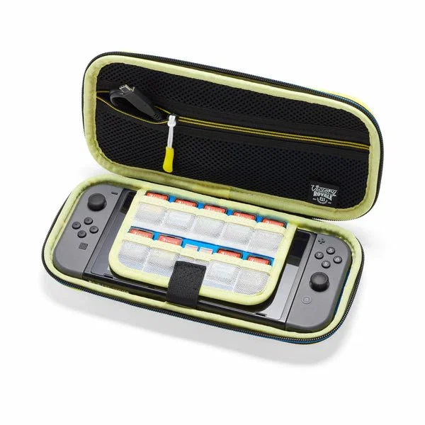 PowerA NSCS0269-01 Funda Protectora Rígida para Nintendo Switch, Switch Lite y OLED, Multicolor Amarillo, con Cremallera y 10 Ranuras para Tarjetas
