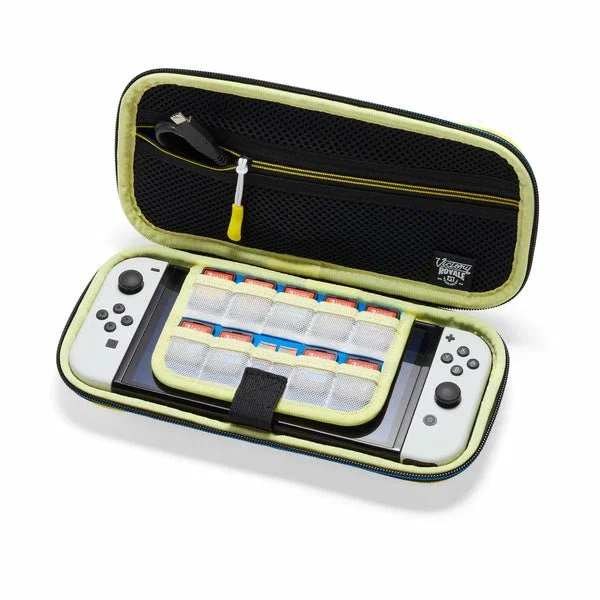 PowerA NSCS0269-01 Funda Protectora Rígida para Nintendo Switch, Switch Lite y OLED, Multicolor Amarillo, con Cremallera y 10 Ranuras para Tarjetas