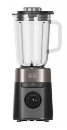 Black & Decker BXJB1201E Batidora de vaso 2200W, jarra de 2.2L, 3 velocidades, funciones Pulse y pica hielo, cuchillas de acero inoxidable, color negro/plata