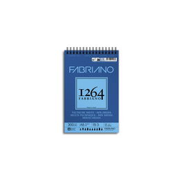 Bloc De Dibujo Fabriano 1264 Mix Media Con Espiral Grano Natural Tecnicas Mixtas A5 300G 15H