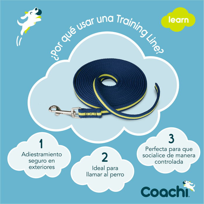 Coachi Training Line Azul-Lima 5M Correa de Adiestramiento para Perros Pequeños y Medianos