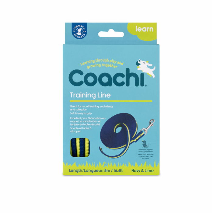 Coachi Training Line Azul-Lima 5M Correa de Adiestramiento para Perros Pequeños y Medianos