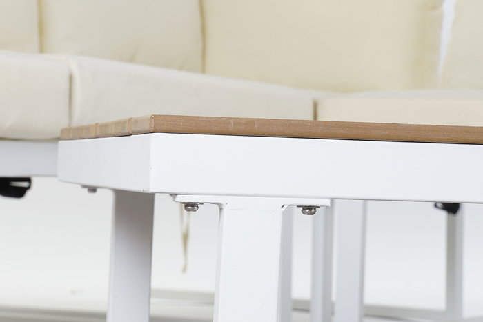 Sofa Terraza Y Jardin DKD Home Decor Blanco Beige 212 x 86 x 212 cm Set de 4