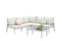 Sofa Terraza Y Jardin DKD Home Decor Blanco Beige 212 x 86 x 212 cm Set de 4