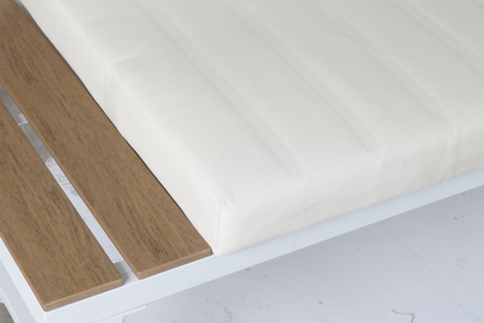 Sofa Terraza Y Jardin DKD Home Decor Blanco Beige 212 x 86 x 212 cm Set de 4