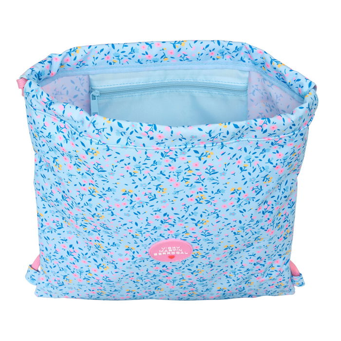 Bolsa Mochila con Cuerdas Vicky Martín Berrocal Paraíso Azul Rosa 35 x 40 x 1 cm