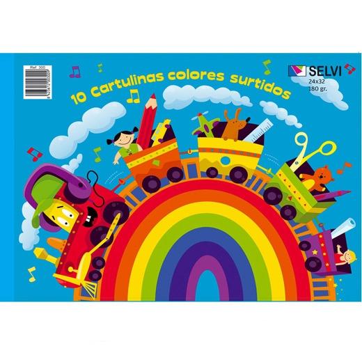 Selvi Cuaderno para Manualidades con 10 Cartulinas de 24x32cm, 180gr, Colores Surtidos (Set de 20)