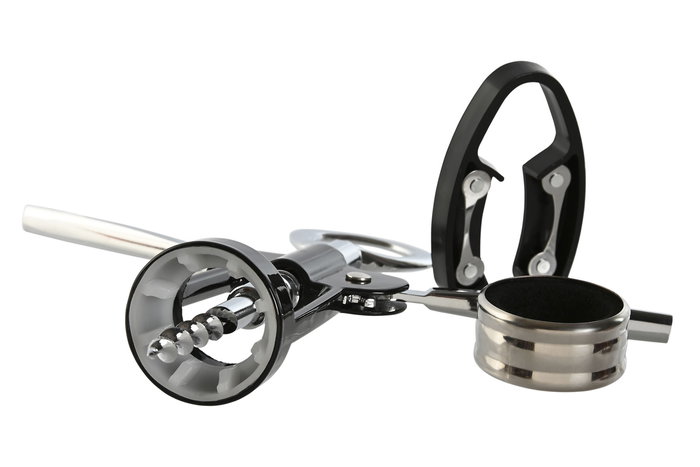 DKD Home Decor Set de 3 Vino Basicos Negro Natural 14.5 x 5.4 x 21 cm