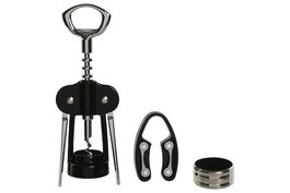 DKD Home Decor Set de 3 Vino Basicos Negro Natural 14.5 x 5.4 x 21 cm