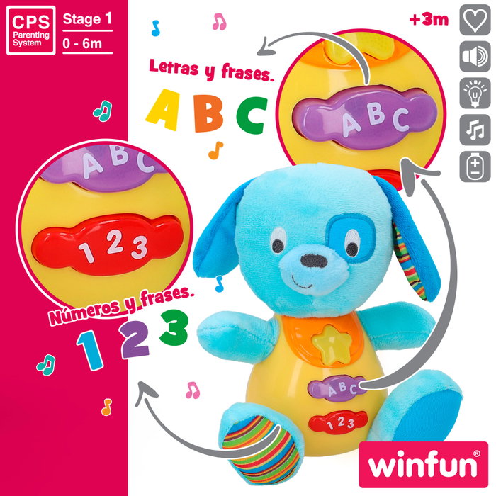 Winfun Peluche perro en español con luces y sonidos