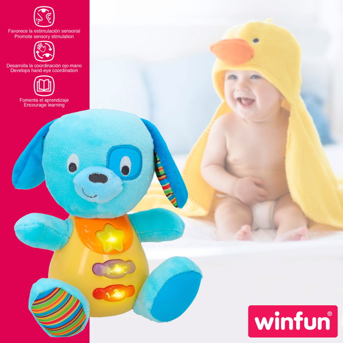Winfun Peluche perro en español con luces y sonidos