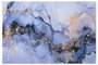 DKD Home Decor Cuadro de Cristal Templado Moderno Azul y Dorado 80x120 cm