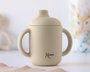 KioKids Taza de Silicona Beige con Asas para Bebés +4 meses, Aptas Microondas y Lavavajillas, 120ml
